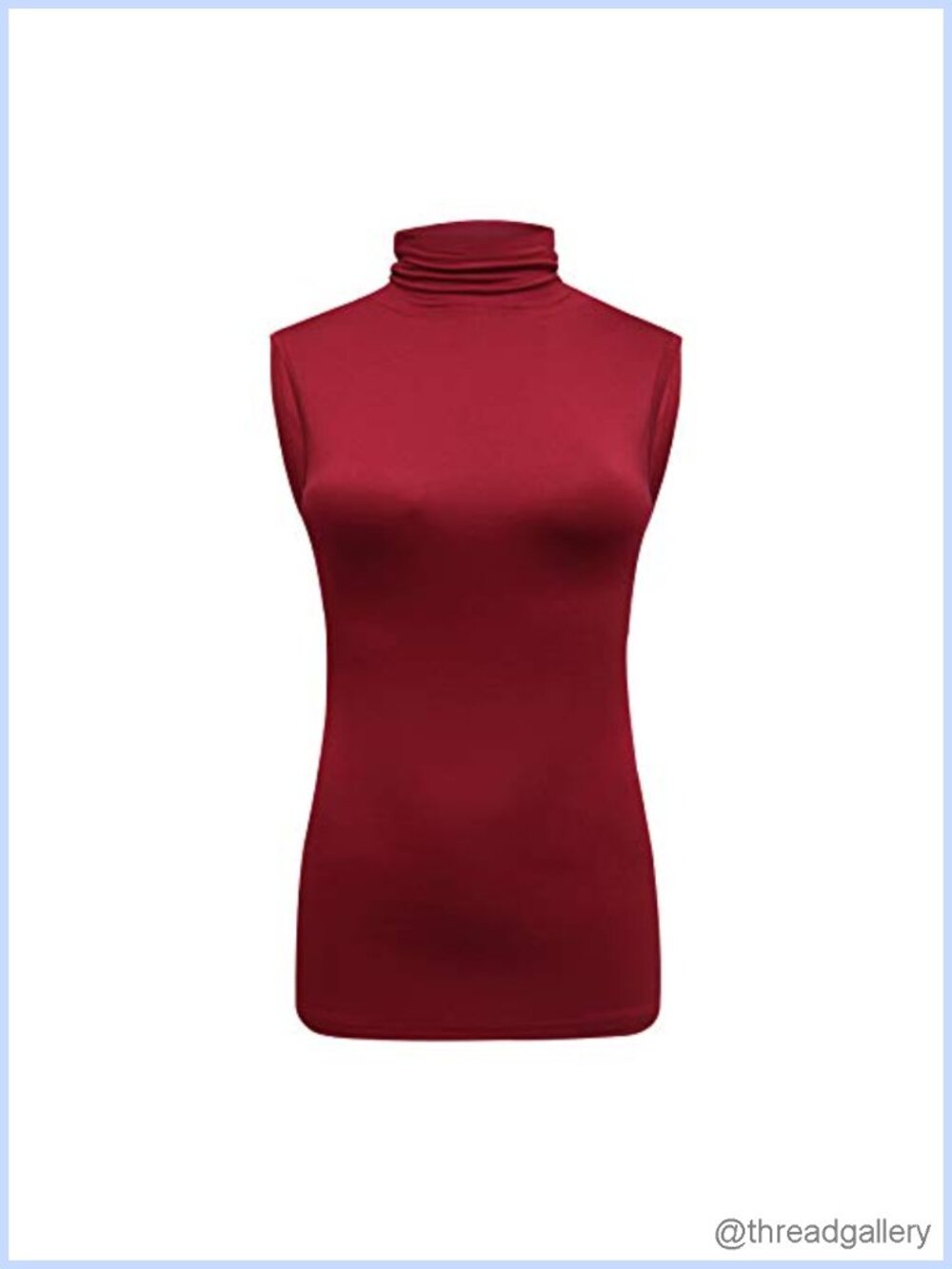 Sleeveless Turtleneck Tank Top Basic Stretch High Neck Layer Tee